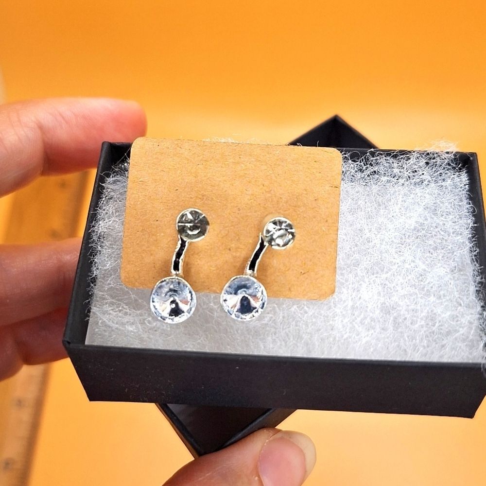 2 in 1 stud dangle earrings simple minimalist jewelry